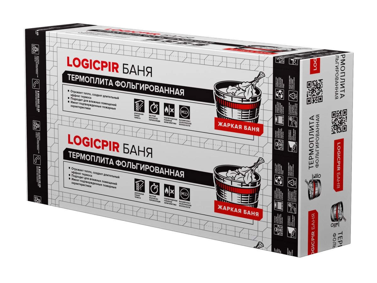 LOGICPIR Ф/Ф  L Баня 1190х590х50мм 5шт/упак (0.175525м3/3.5105м2)