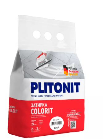 ПЛИТОНИТ Colorit затирка для швов плитки (1.5-6 мм) белая 2 кг