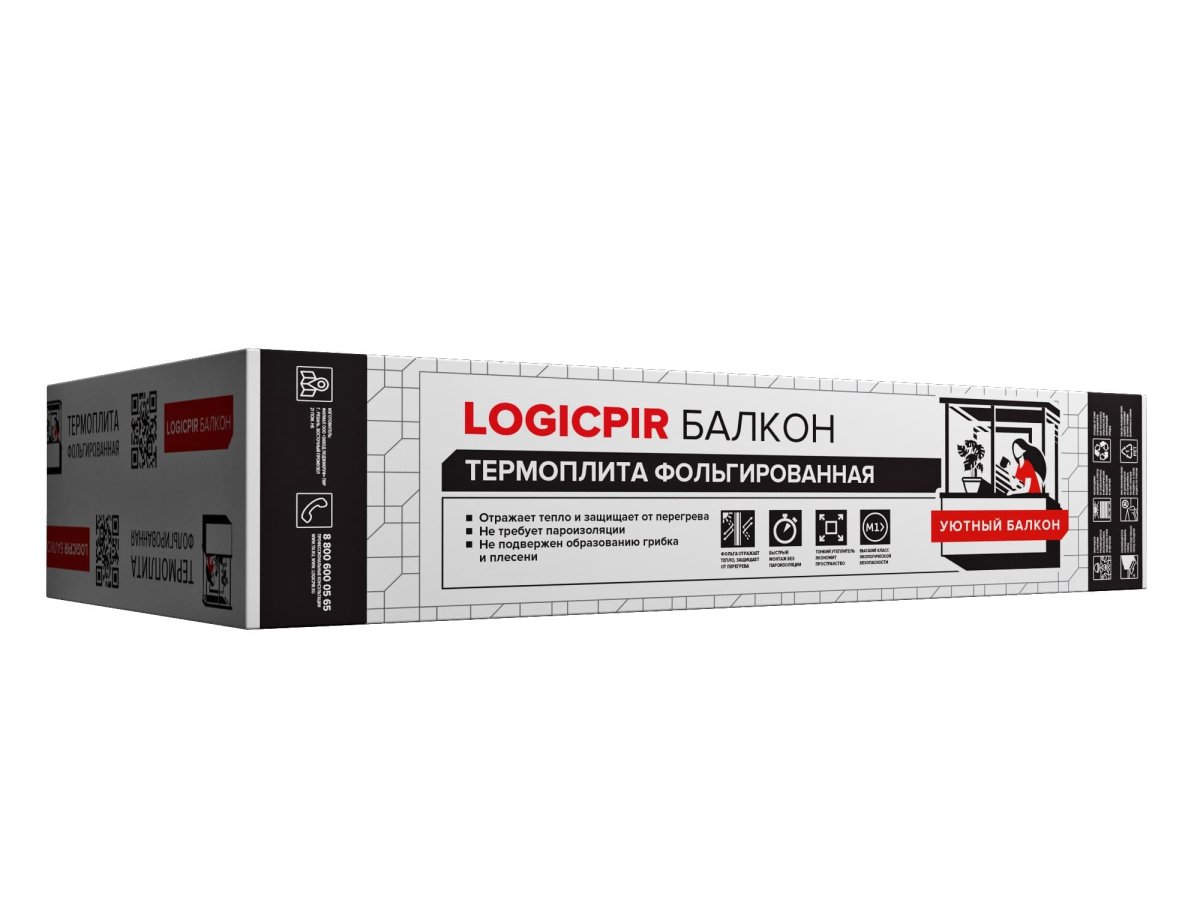 LOGICPIR Балкон ТЕХНОНИКОЛЬ Ф/Ф 1190х590х30 мм, L-кромка  8шт (5,6168м2)
