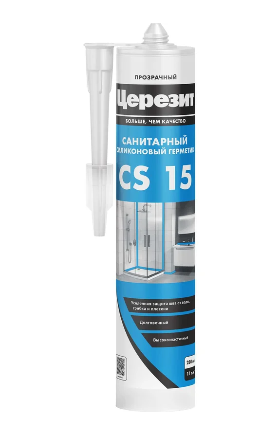 Церезит CS15 затирка-герметик силиконовая, 280 мл прозрачный