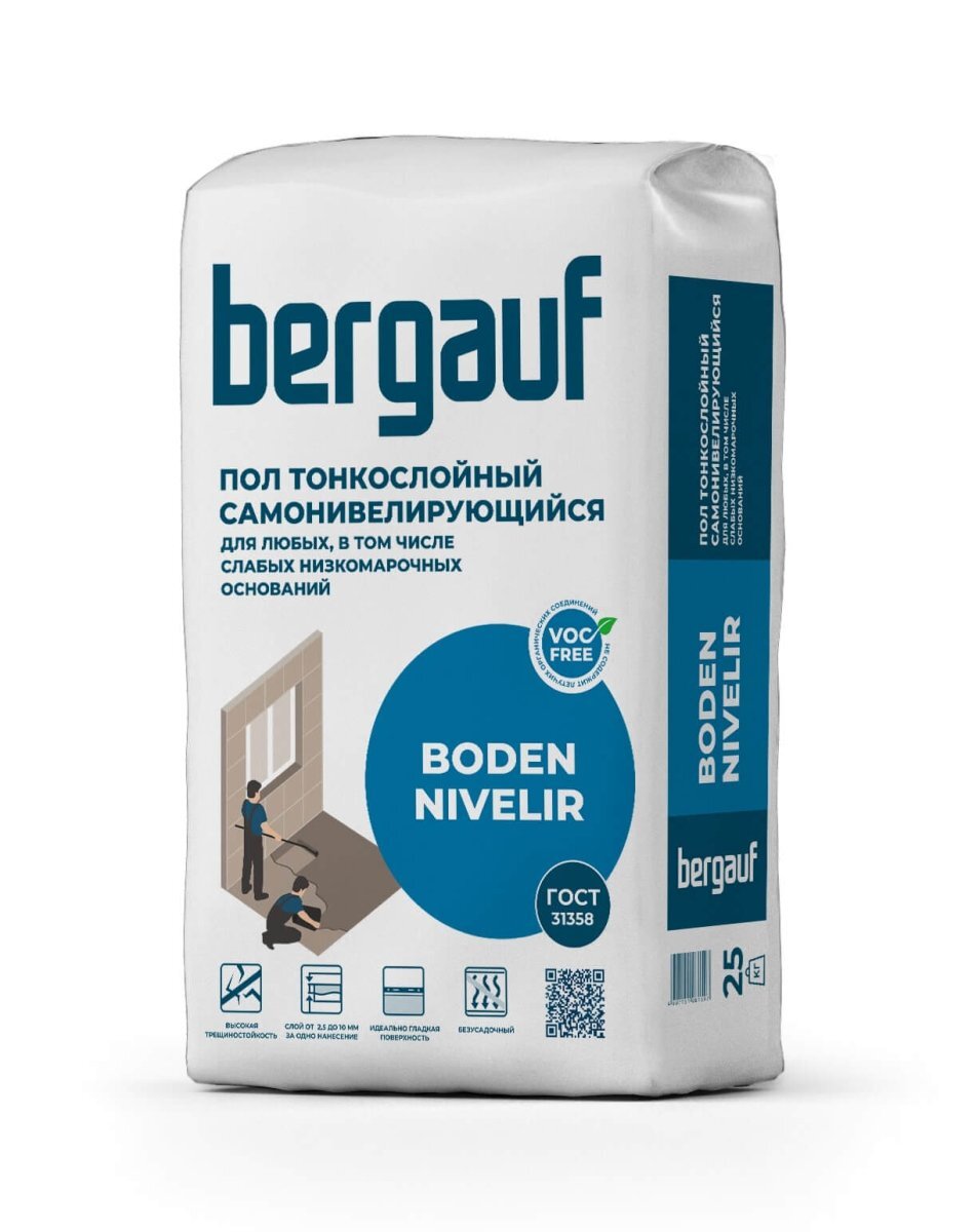 Смесь сухая напольная самонивелирующаяся Bergauf Boden Nivelir 25 кг