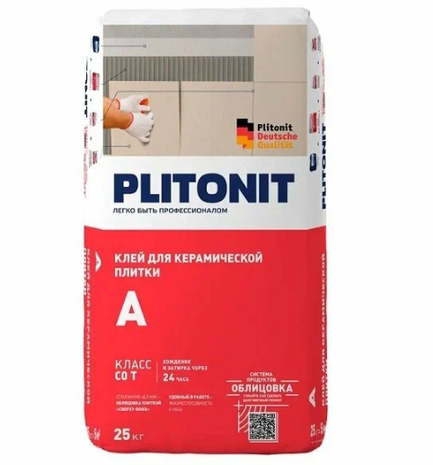 ПЛИТОНИТ А клей для керамической плитки внутри помещений, класс С0T 25 кг