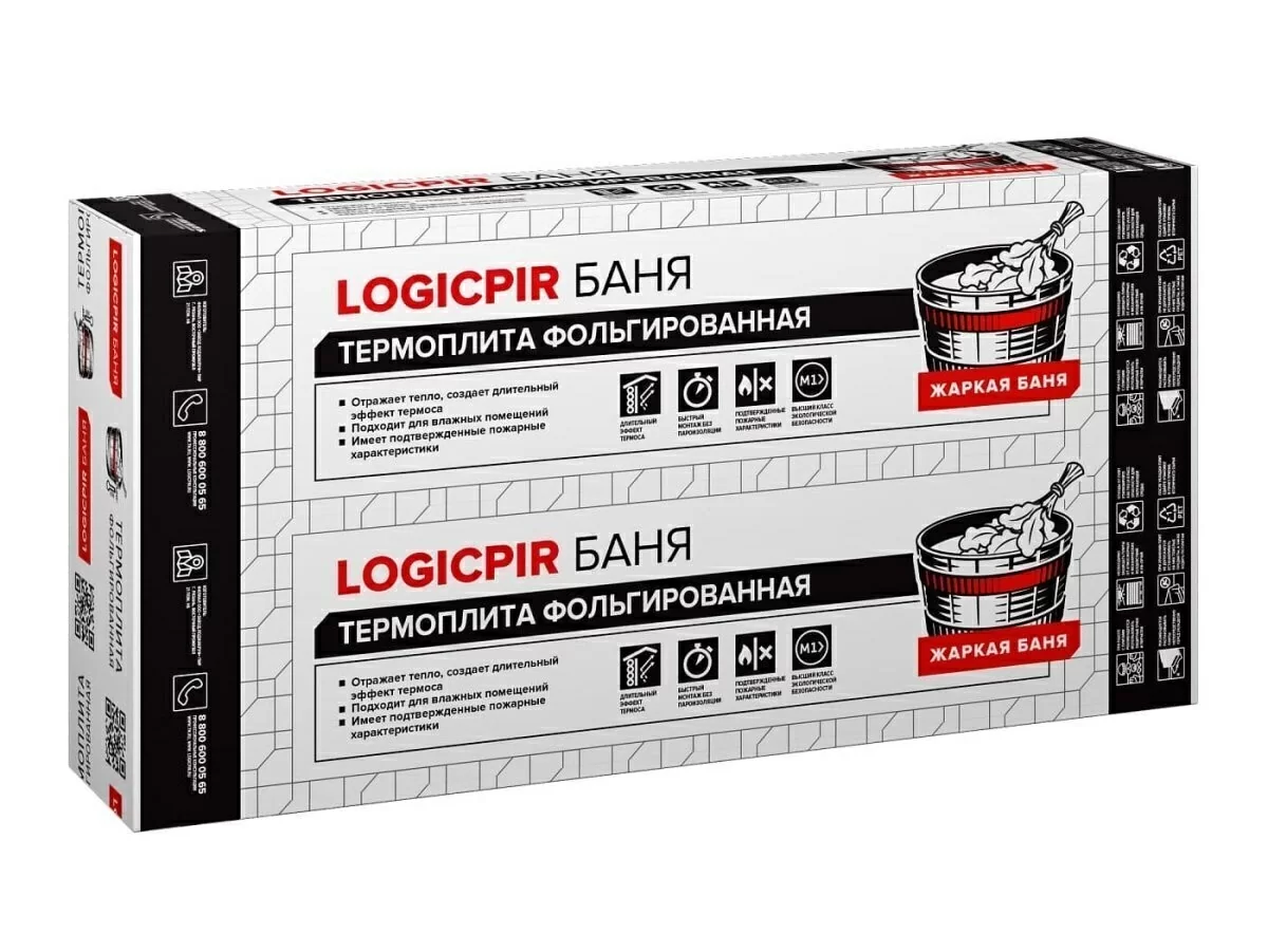 LOGICPIR Ф/Ф  L Баня 1190х590х40мм 6шт/упак (0.169м3/4,2126м2)