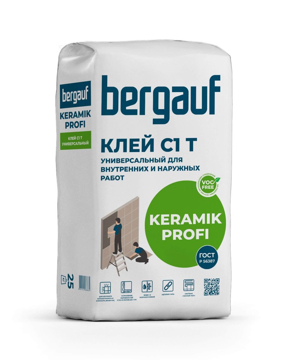 Клей плиточный универсальный Бергауф Керамик Профи 25 кг