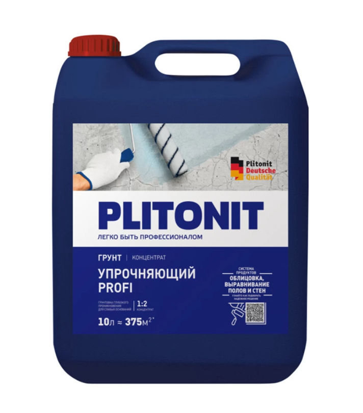 ПЛИТОНИТ Грунт Упрочняющий ПРОФИ (375м2), 10 л